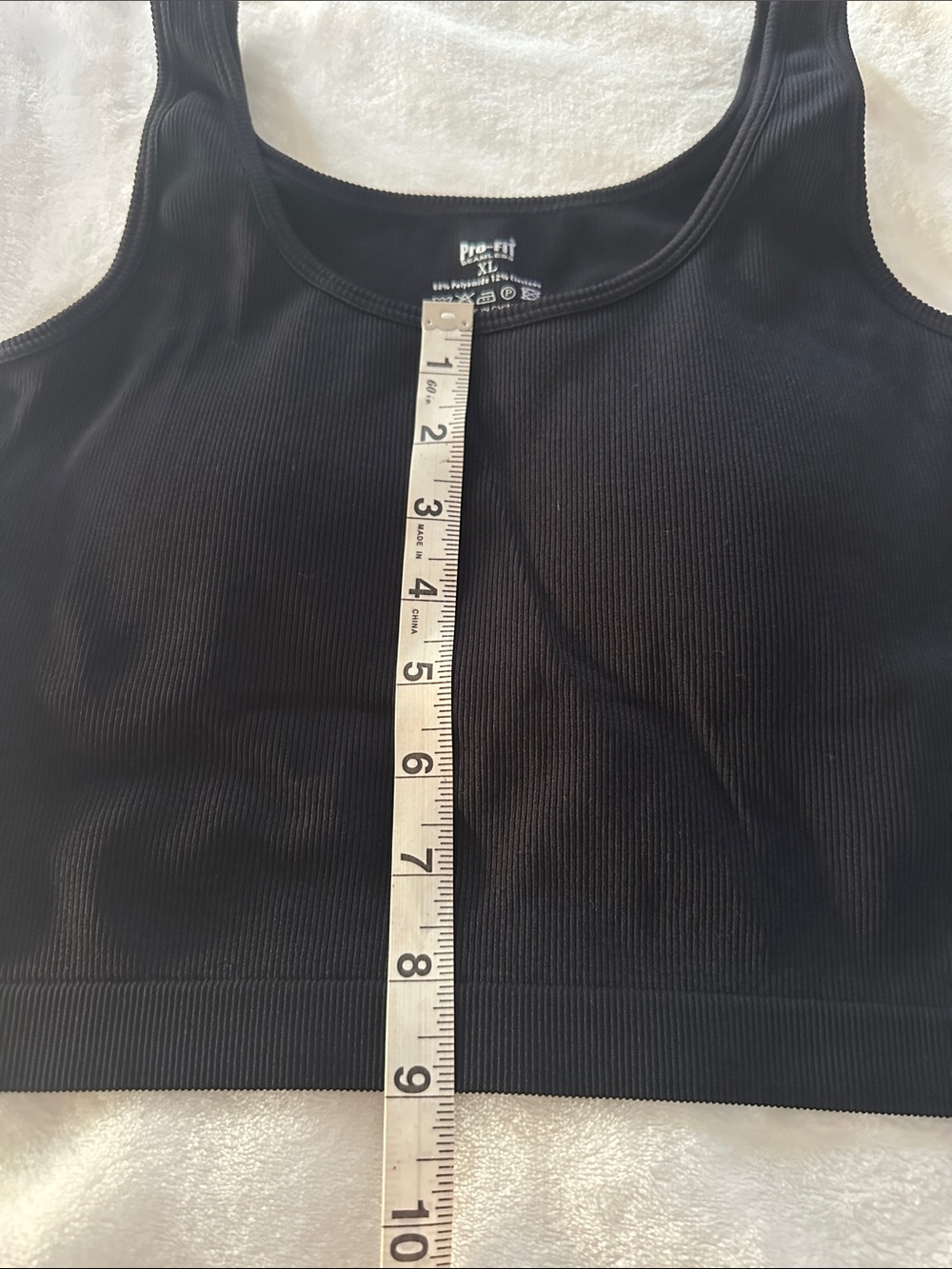 Pro-Fit Black Ribbed Crop Tank Top - Picture 5 of 5
